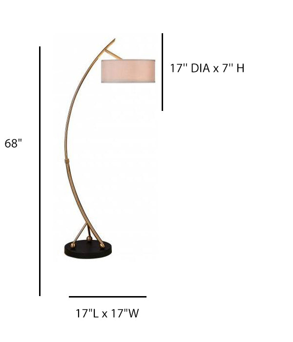 Antique Bronze & Matte Black Floor Lamp with Beige Linen Shade – HLRT16048