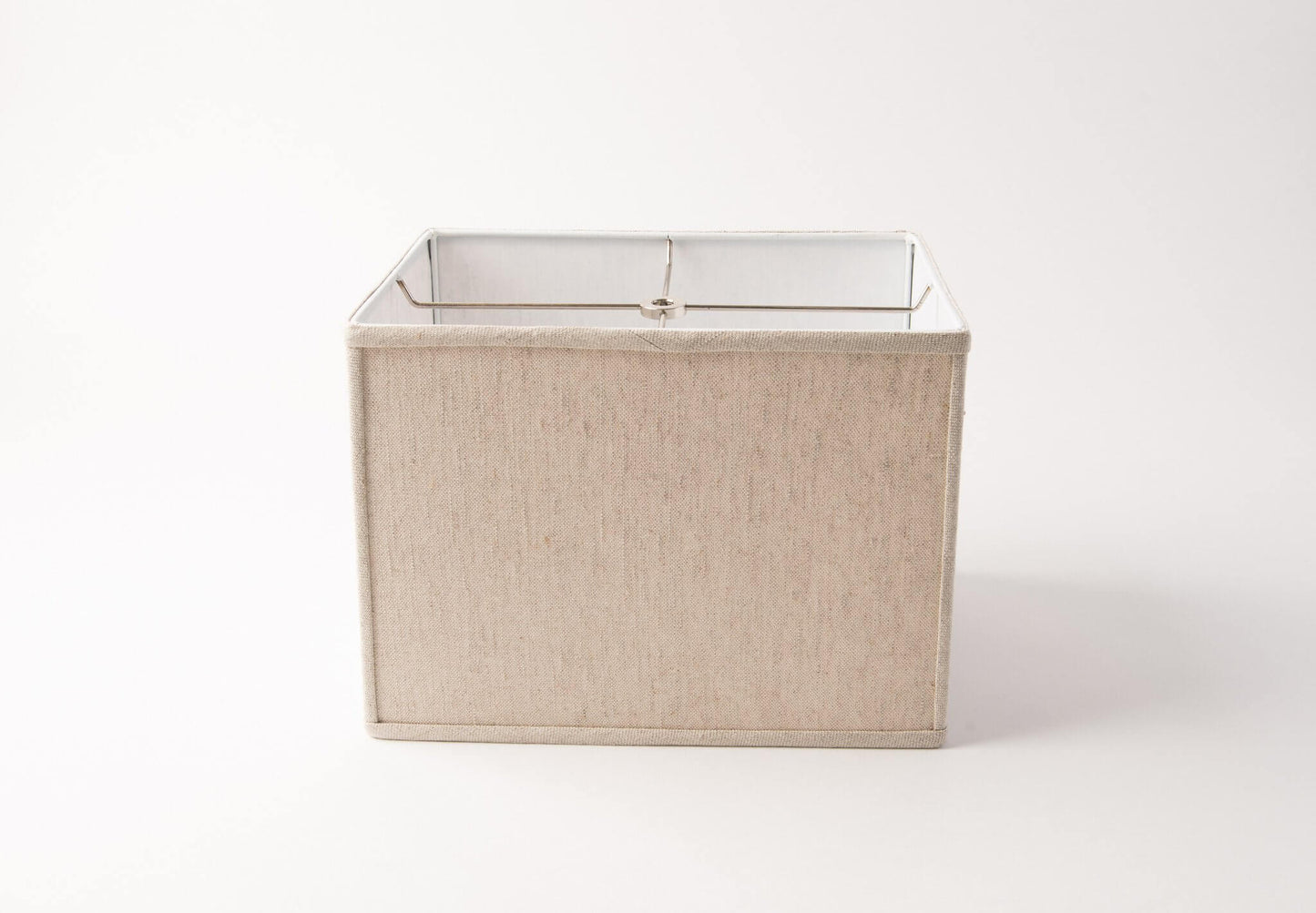 Box Rectangle Lamp Shade – Beige Linen, Hardbacked