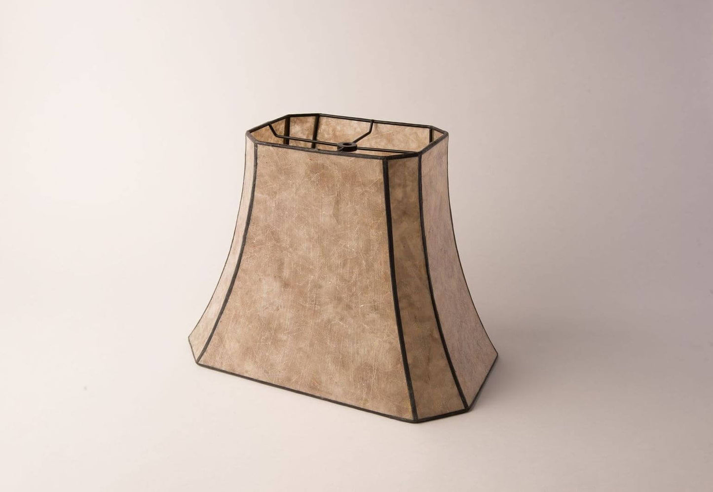 Rectangle Cut Corner Parchment Mica Lampshade – Translucent Natural Stone Design