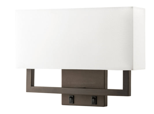 Rustic Dark Bronze Double Wall Lamp – Wall-Mounted Bedroom Light with 2 LED Bulbs