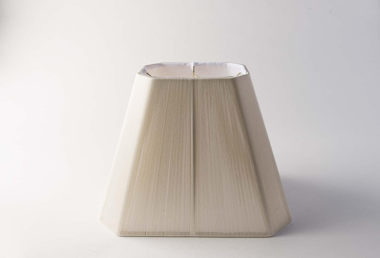 Square Cut Corner Off-White Silk String Lampshade – Elegant Translucent Design