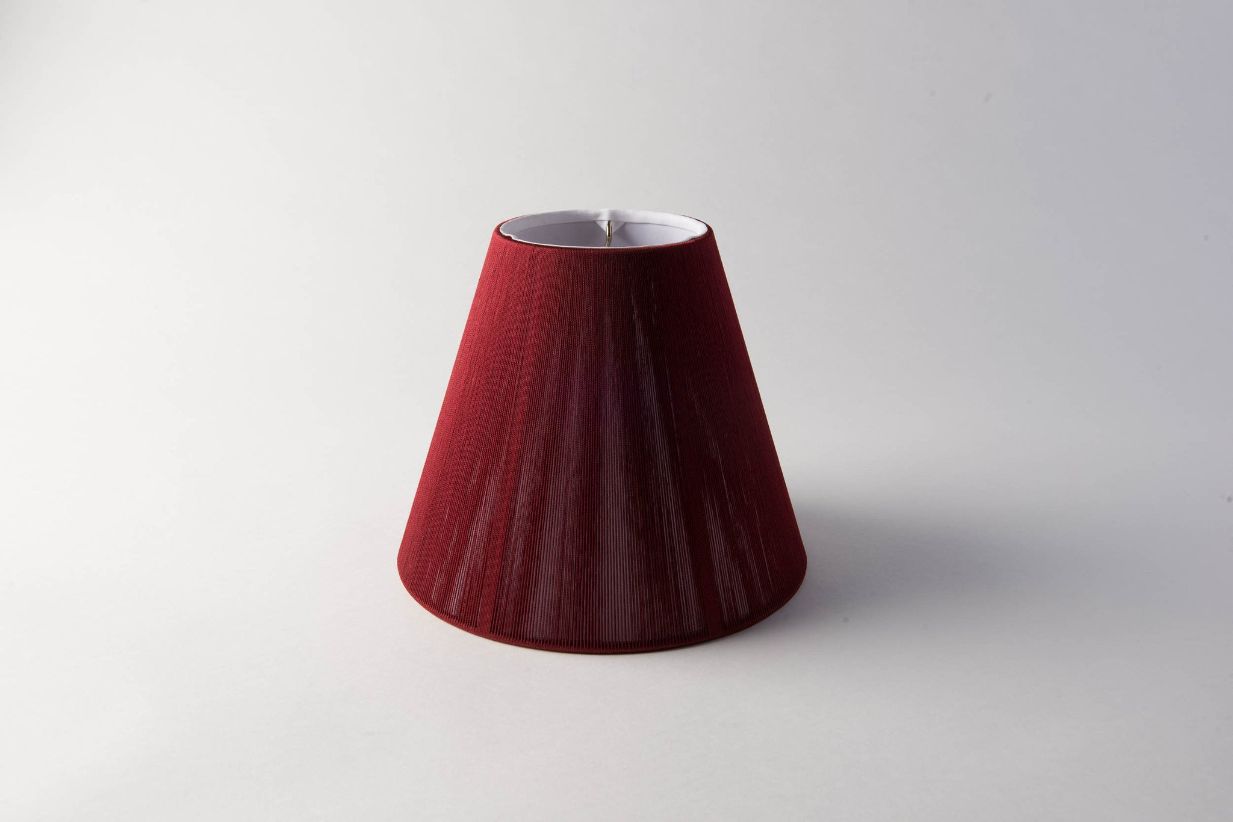 Burgundy Silk String Chandelier Lampshade – Soft-Sided Elegant Design