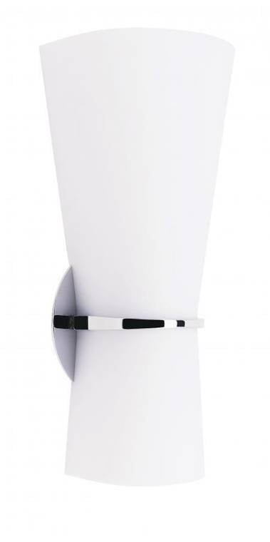 LED Wall Sconce with Frosted White Shade – Polished Chrome Finish