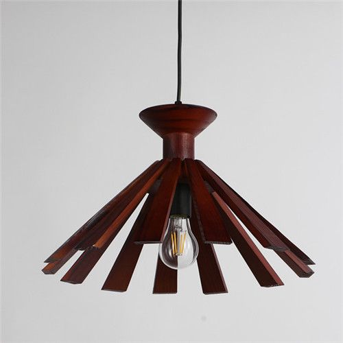 Wooden Pendant Light – 10.2” Modern Hanging Ceiling Lamp, E26/E27 Base (UL Listed)