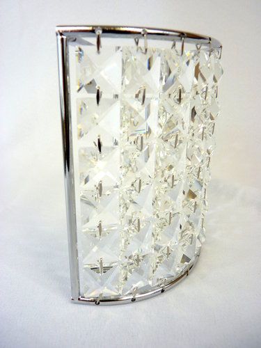 Chrome & Crystal Wall Sconce with E17 Candleabra – Elegant Accent Lighting