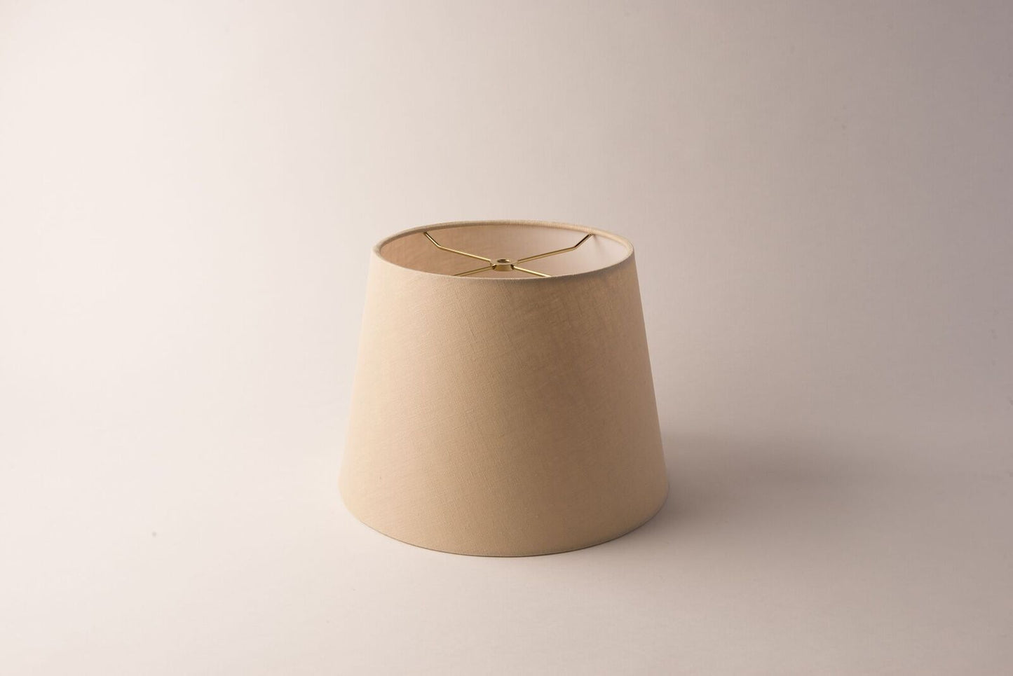 Drum Tan British Linen Lampshade – Rolled Edge Hardback Design