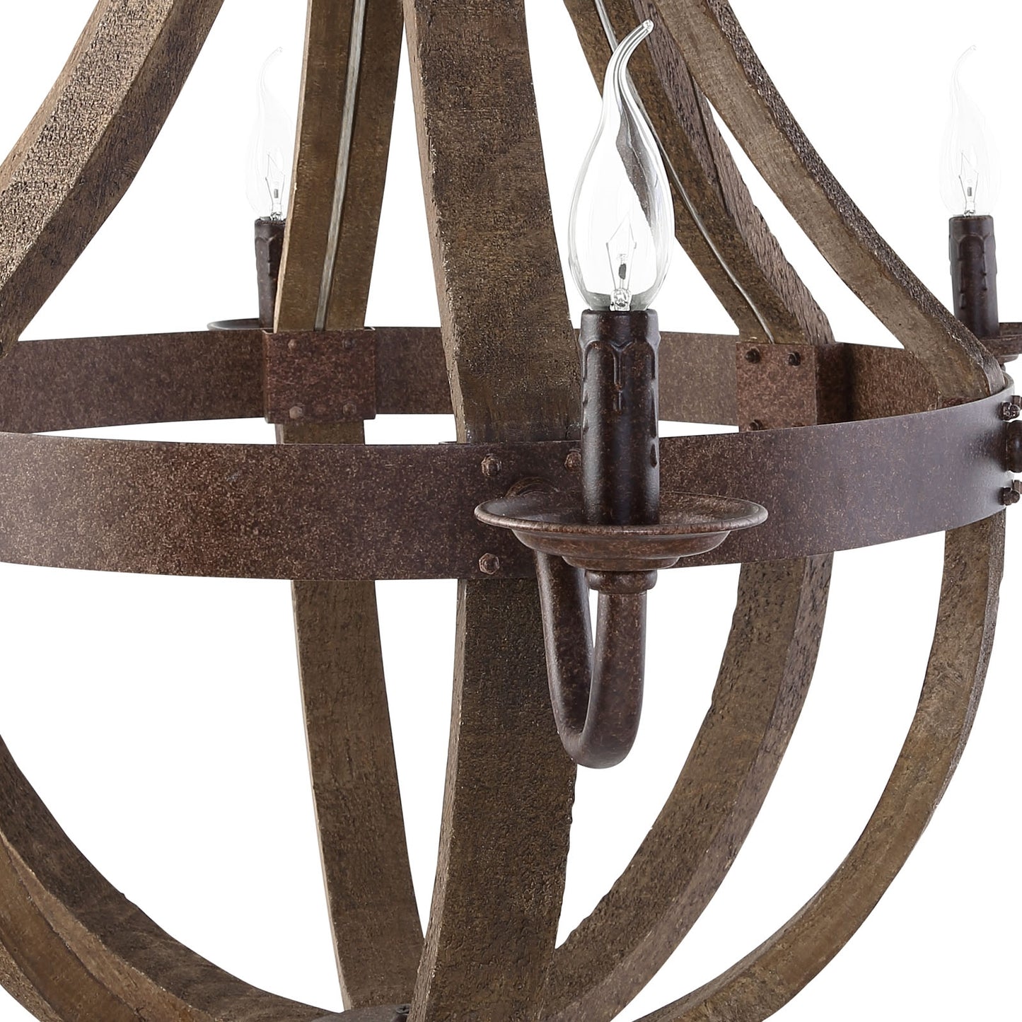 Ballista 6-Light Chandelier – Antique Brass Finish, 36” x 36” x 38” – HL-1570