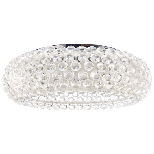 Halo 25" Acrylic Ceiling Fixture – Clear Glass Globe | Chrome-Plated Steel | Modern Ceiling Light