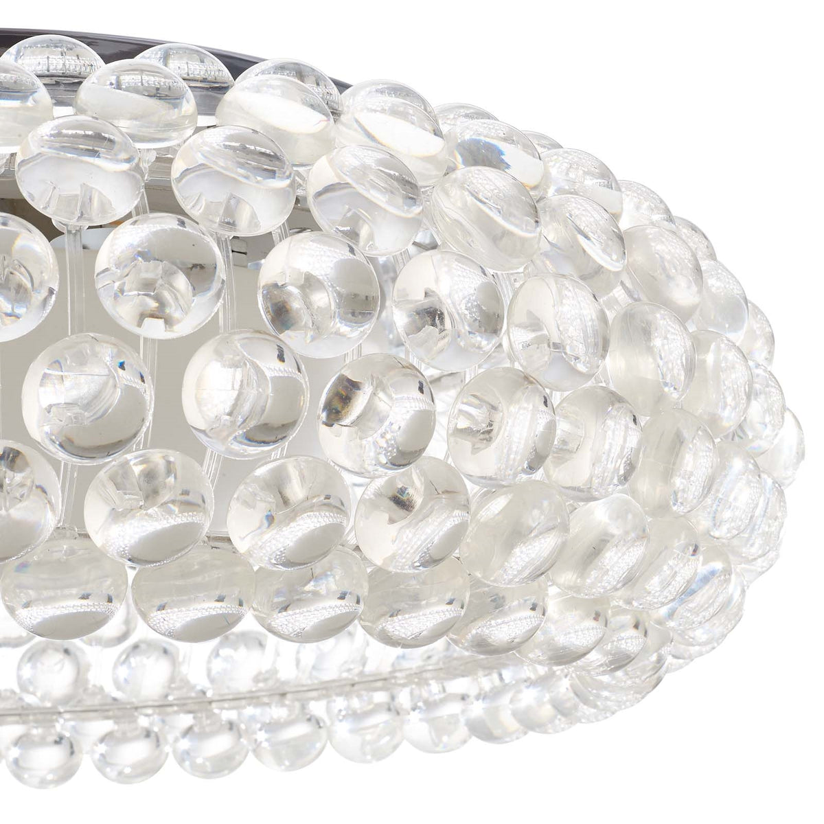 Halo 25" Acrylic Ceiling Fixture – Clear Glass Globe | Chrome-Plated Steel | Modern Ceiling Light