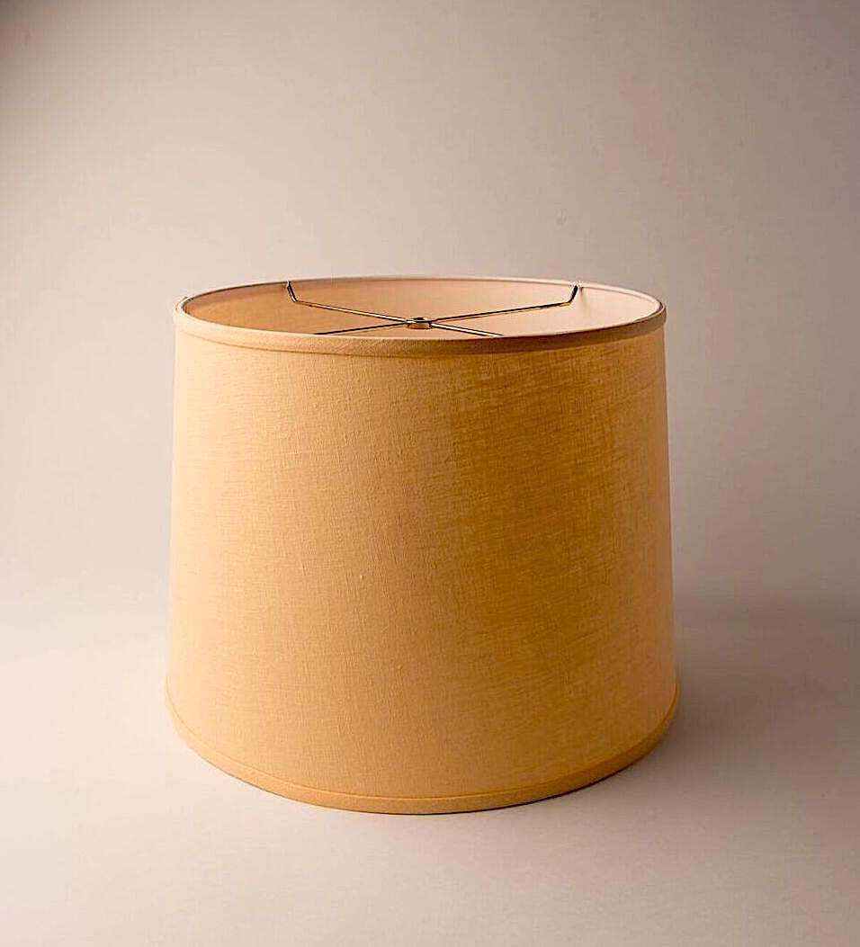 Retro Drum Lampshade – Yellow Linen