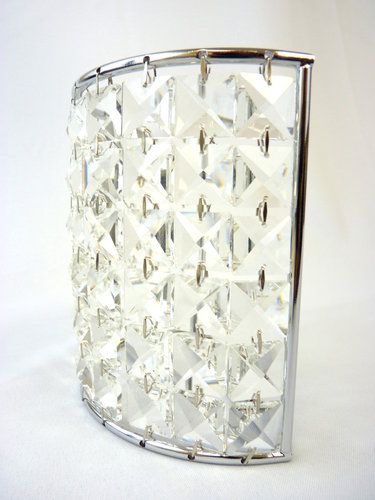Chrome & Crystal Wall Sconce with E17 Candleabra – Elegant Accent Lighting
