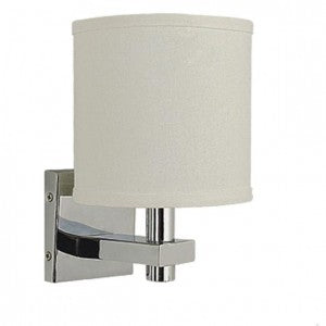 Chrome Wall Lamp – White Linen Shade for Hotels