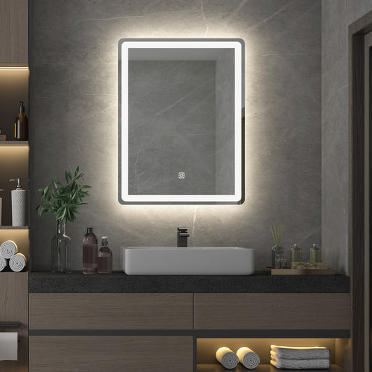 LED Bathroom Mirror with Single Touch Switch – Brightness Dimming & 3 Color Temperature