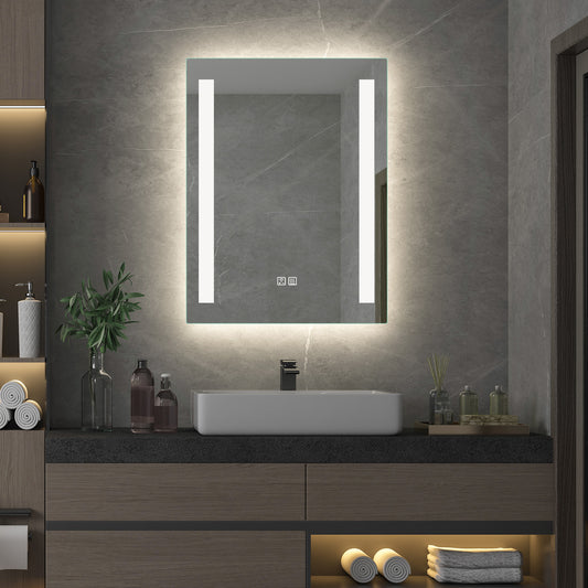 LED Bathroom Mirror with Single Touch Switch – Dimmable & 3 Color Temperature (3 Sizes)