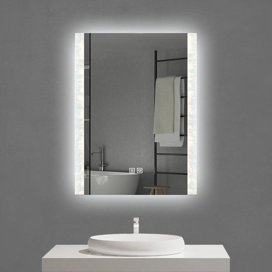 LED Bathroom Mirror with Double Touch Switch – 3 Color Temperature, Dimmable & Defogger (3 Sizes)