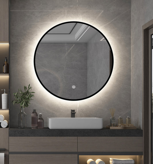 LED Bathroom Mirror with Single Touch Switch – Dimmable & 3 Color Temperature (2 Sizes)