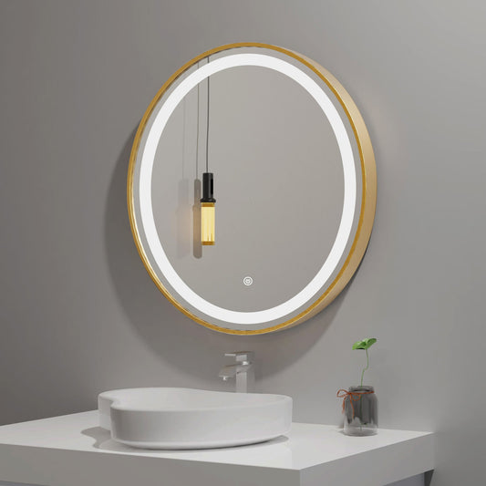 LED Bathroom Mirror with Single Touch Switch – Dimmable & 3 Color Temperature (2 Sizes)