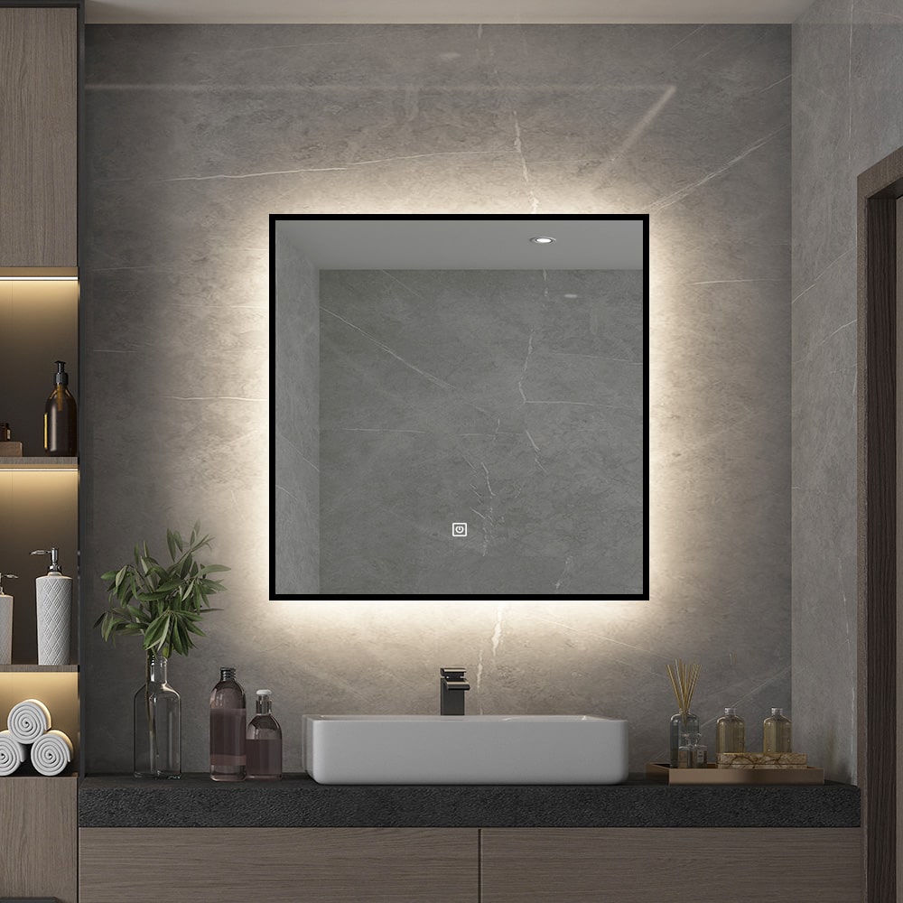 LED Bathroom Mirror with Touch Switch, Dimmable Brightness & 3 Color Temperature Options (3 Sizes)