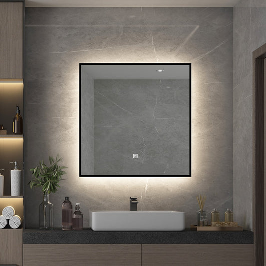 LED Bathroom Mirror with Touch Switch, Dimmable Brightness & 3 Color Temperature Options (3 Sizes)