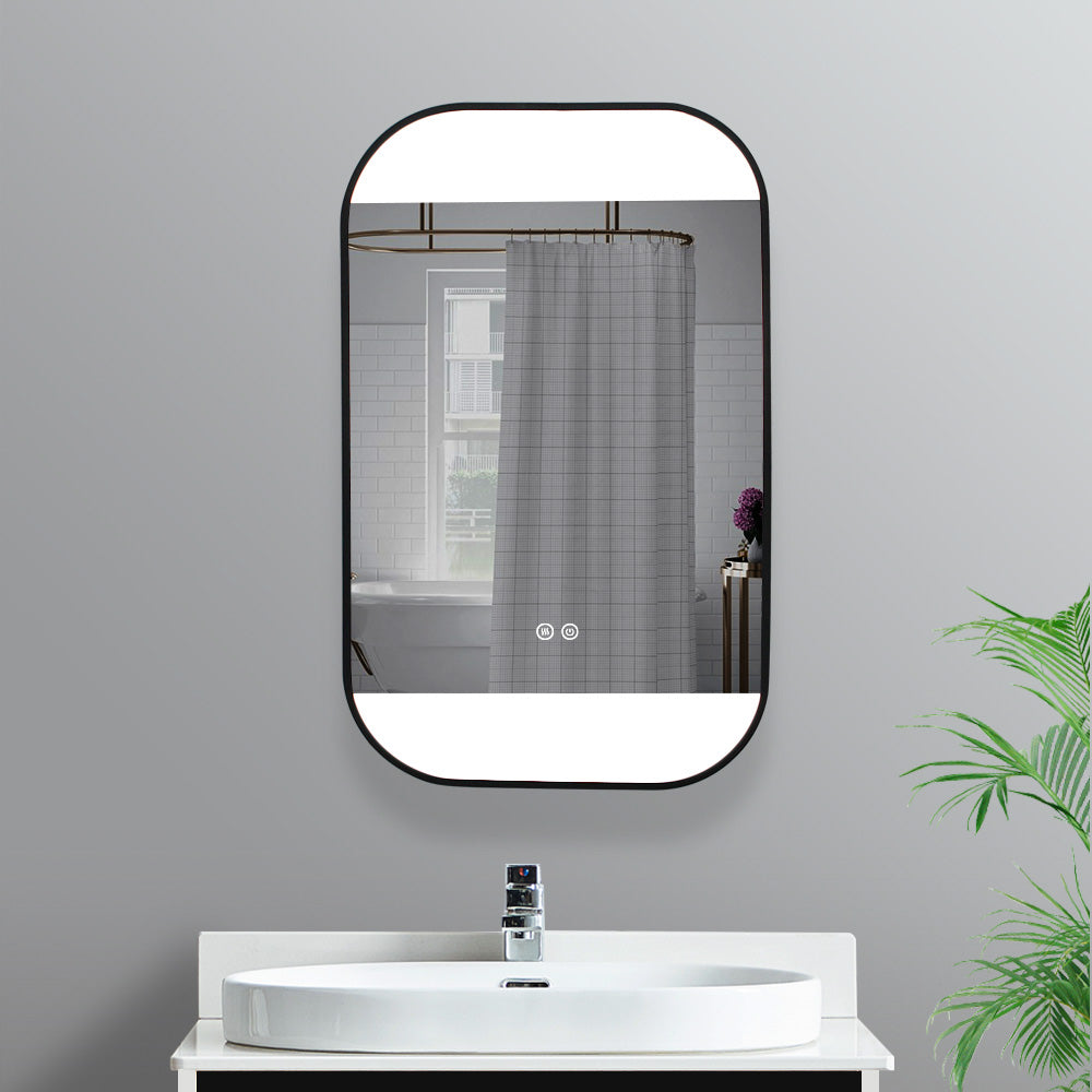 LED Bathroom Mirror with Double Touch Switch, Defogger & 3 Color Temperature – Dimmable
