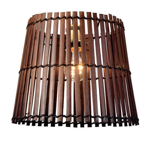Bamboo Wood Pendant Light – Modern 1-Light Ceiling Fixture (UL Listed)