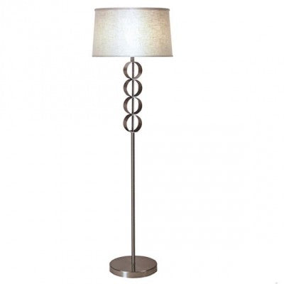 Guestroom Floor Lamp – Marriott Town Place Suites, Satin Nickel Finish with White Linen Shade