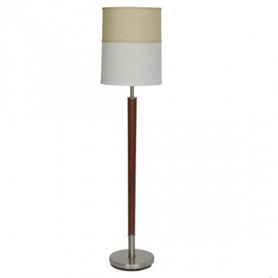 Floor Lamp – Hotel Guest Room Lighting, Bronze & White Linen Shade