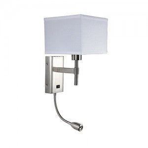 Nightstand Wall Lamp with LED Reading Light – Wall-Mounted Bedside Lamp