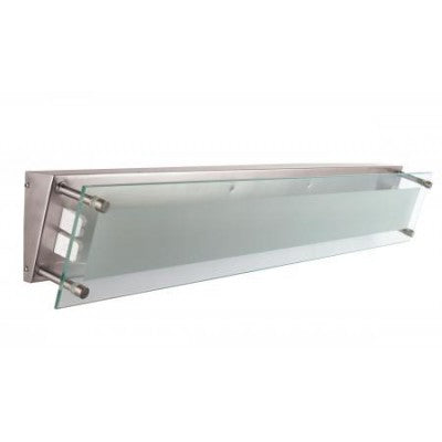 Brushed Nickel Bath Vanity Light with Clear Frosted Glass Diffuser