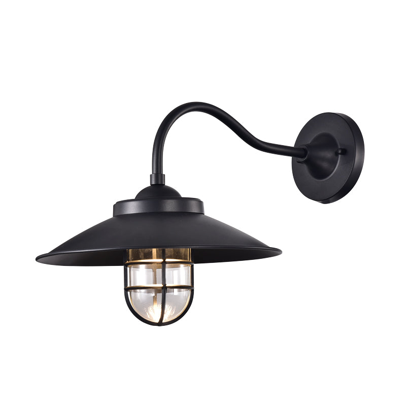 HL21902 Exterior LED Wall Light – Cold-Rolled Steel Housing with Glass Shade