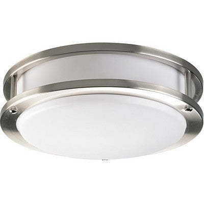 Bathroom Vanity Ceiling Light for Candlewood Suites – 14" Satin Nickel Flush Mount