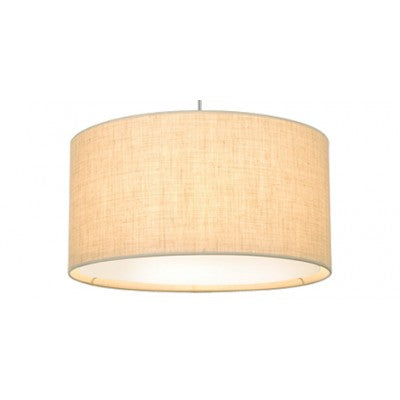 SKU19625 Drum Shade Pendant Light – Cream Linen with Acrylic Diffuser for Hotel Dining Room