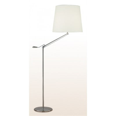 Adjustable Floor Lamp – Hotel Guest Room Lighting, Satin Nickel Finish
