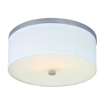 Flush Mount Drum Shade Ceiling Light Fixture – 15" Brushed Nickel with Acrylic Diffuser