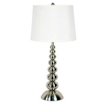 Hotel Table Lamp – Chrome Finish with White Linen Hardback Shade