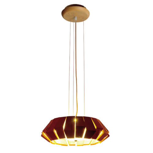 Modern Wood Pendant Light – Round Ceiling Hanging Fixture (UL Listed) – SKU: HLWPL021