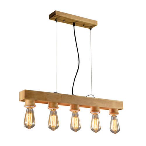 Wood Design Pendant Light – Modern 1-Light Hanging Fixture (UL Listed) – SKU: HLWPL020
