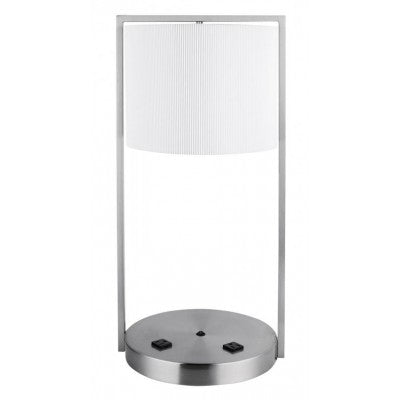 Desk Lamp for Marriott Courtyard Inn – Brushed Nickel with White Ribbed Drum Shade
