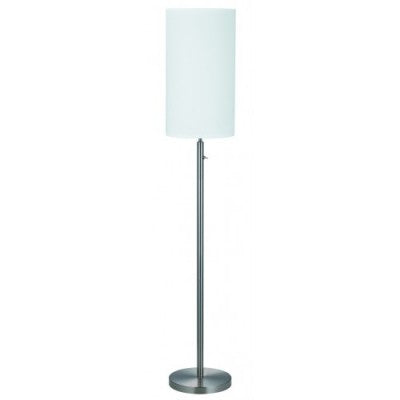 Hotel Floor Lamp – Brushed Nickel Finish with Rocker Switch at Column