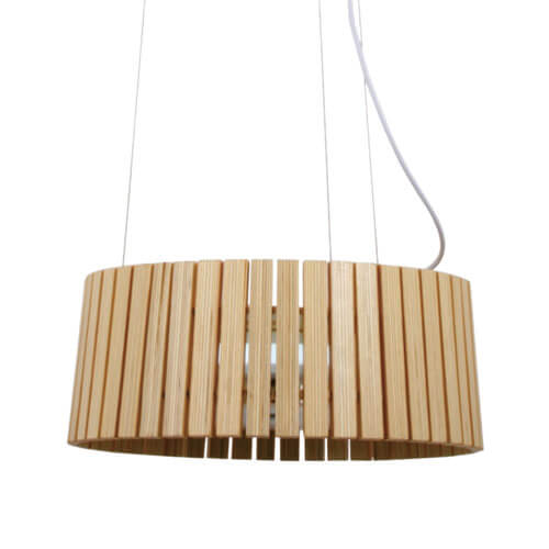 Slim Wood Pendant Light – 3.14” Modern Hanging Ceiling Lamp, E26/E27 Base (UL Listed)