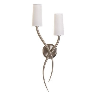 HGI Hotel Corridor Wall Sconce – Brushed Nickel Dual Lamp Fixture