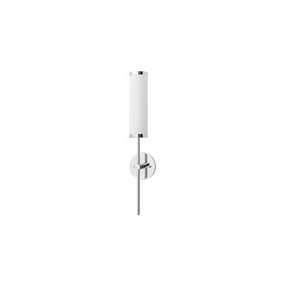 Bath Vanity Sconce – Polished Chrome Finish with White Glass Shade