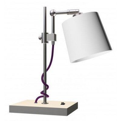 Home2 Suites Chelsea Adjustable Task Lamp – Satin Nickel with Homespun Ivory Linen Shade