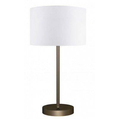 Marriott Fairfield Inn Hotel Table Lamp – Antique Brass with White Linen Shade