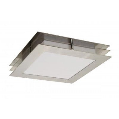 14" Ceiling Light Fixture – Brushed Nickel with Frosted Acrylic Diffuser (GU24)