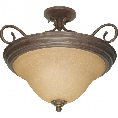 3-Light Dome Semi-Flush Mount Ceiling Light – Sonoma Bronze with Champagne Glass | Modern Indoor Lighting