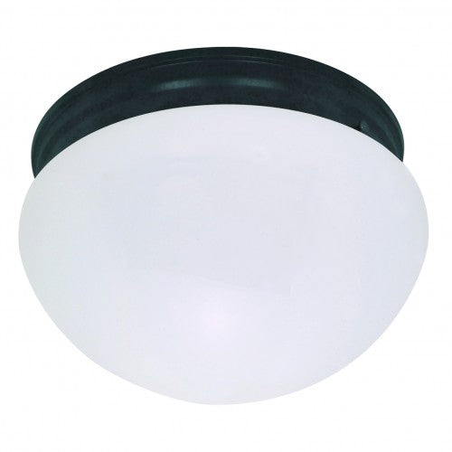 2-Light 10" Close-to-Ceiling Flush Mount Light in Mahogany Bronze Finish with Frosted Glass