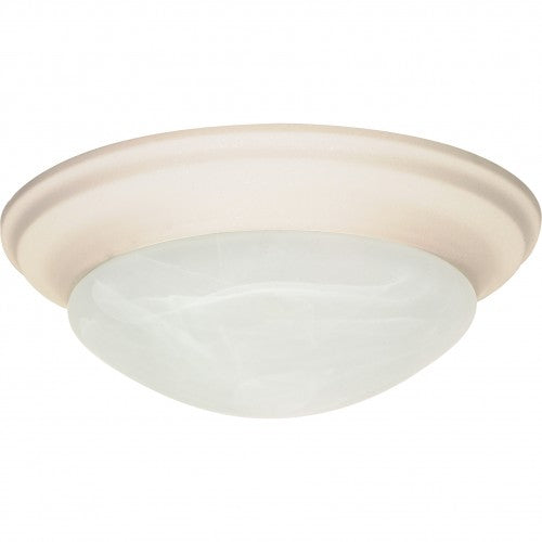 1-Light Small Dome Flush Mount Ceiling Lamp – Textured White with Alabaster Glass