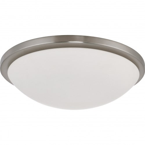 4-Light Dome Flush Mount Ceiling Light – Brushed Nickel Finish with White Glass and GU24 Bulbs Included