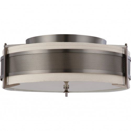 4-Light Large Hazel Bronze Flush Mount Ceiling Lamp with Khaki Shade – Modern Fixture